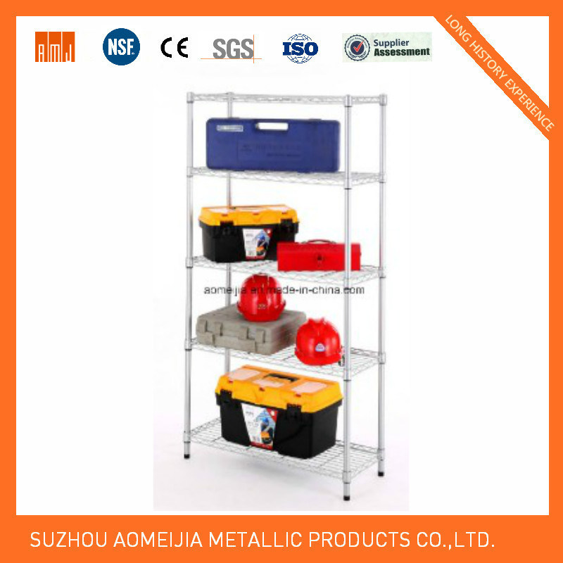 6 Layer Shelf Adjustable Steel Wire Metal Shelving Rack