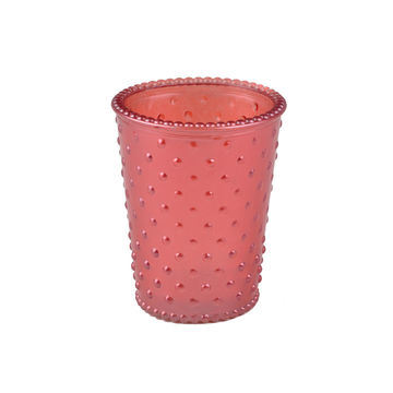 Different Colors Hot Sale Popular Hobnail Glass Candle Holder