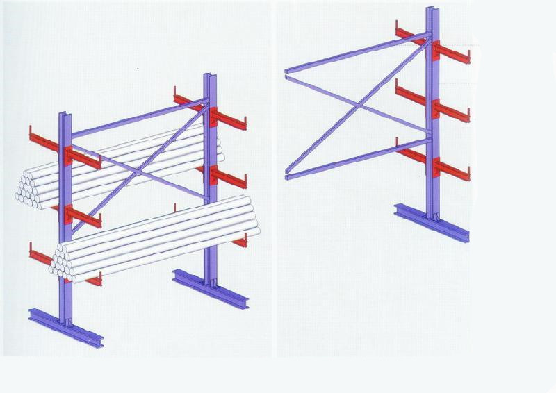 Double Sided Steel Storage Heavy Duty Cantilever Racking