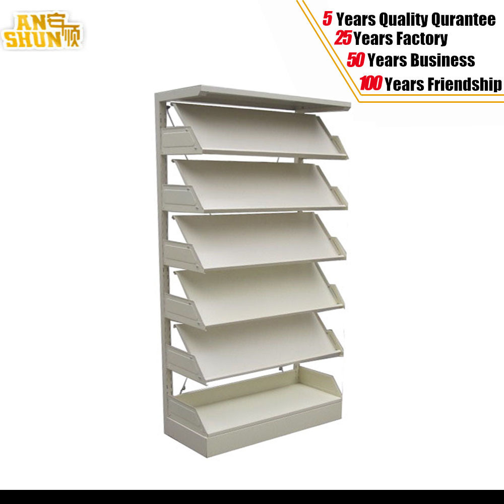 Metal School Newspaper Bookshelf for Reading Room