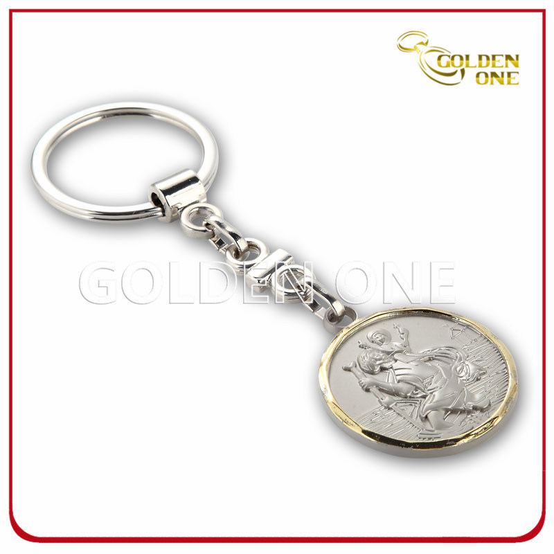 Promotion Embossed Engrave Logo Souvenir Metal Keychain