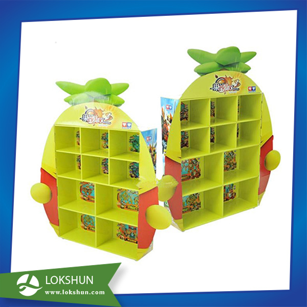 Compartment Pop Floor Cardboard Display Rack for Supermarket