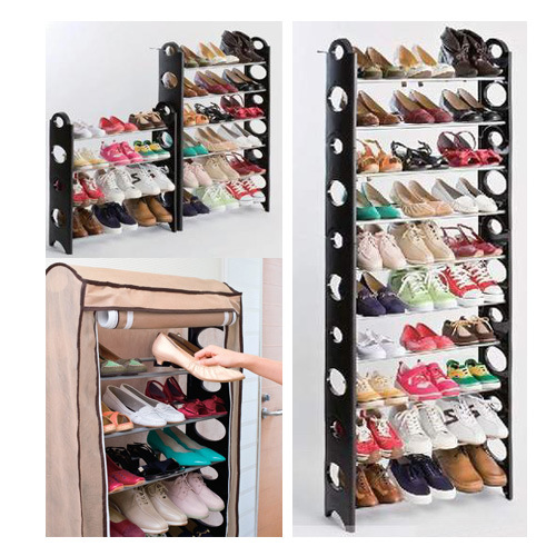 10-Layer Metal Shoe Rack with Cover (FH-SR00210)