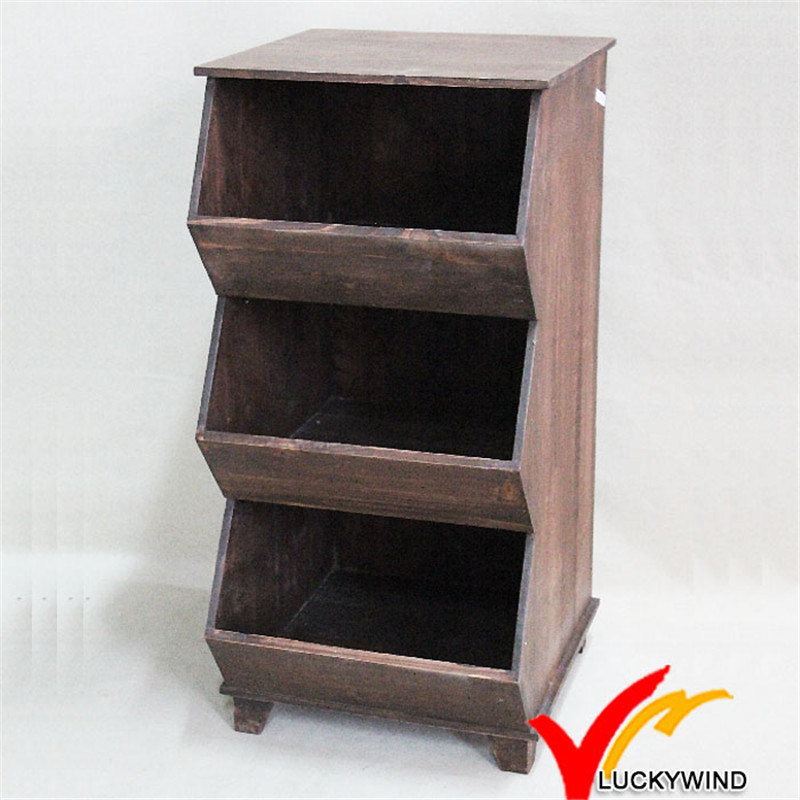 Luckywind Shabby Wooden Storage Cabinet Shelf