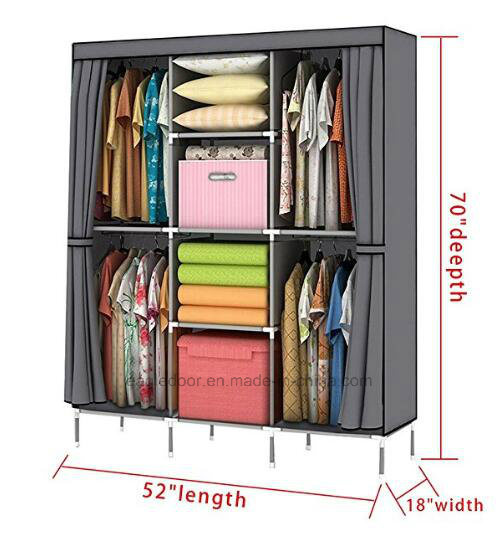 DIY Modern Simple Wardrobe Household Fabric Folding Cloth Ward Storage Assembly King Size Reinforcement Combination Simple Wardrobe (FW-38C)