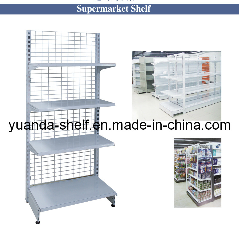 Supermarket Metal Back Net Wire Gondola Wall Shelf