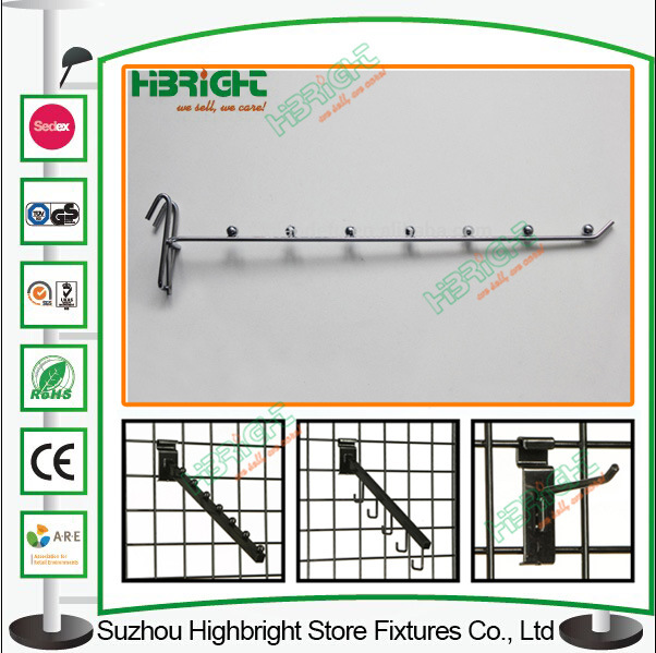 Widely Used Chrome Plated Metal Supermarket Display Hook for Clothes