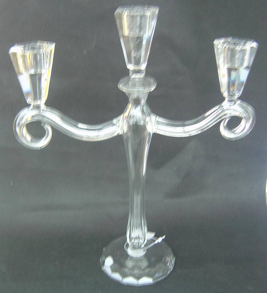 Clear Glass Candle Holder with Three Posters