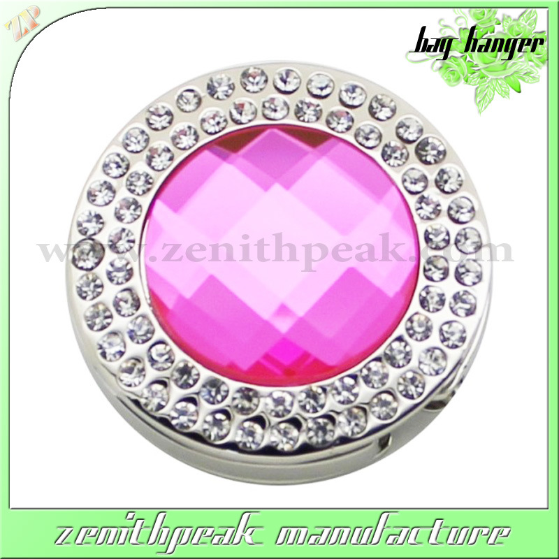 Promotion Pink Rhinestone Garment Handbag Hanger Supplier