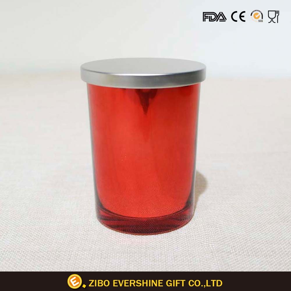 Electroplated Glass Candle Holders with Lid