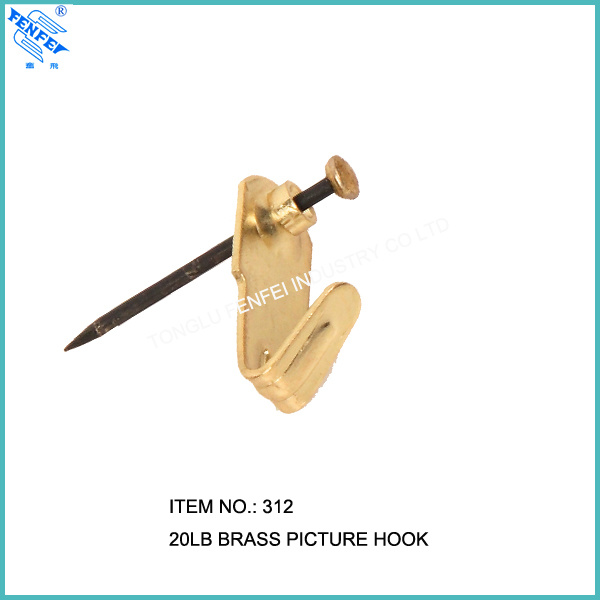 20lb Classtic Brass Wall Hanger with Nail