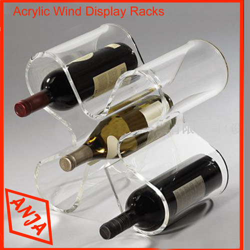 Clear Acrylic Wine Bottle Organizer Rack for Display