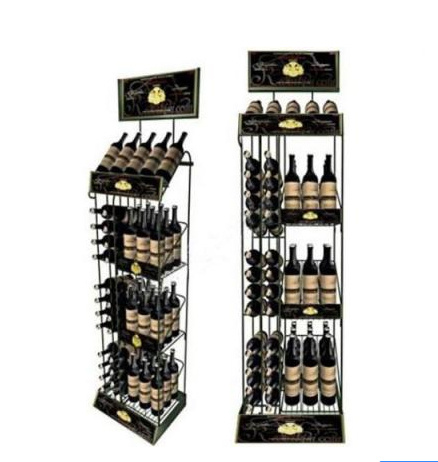 Wine Beverage Wire Display Rack Metal/Height Adjustment Metal Mesh Wire Shelving/Bakery Wire Rack