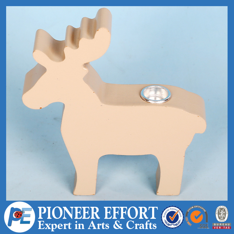 Wooden Christmas Deer Candle Holder