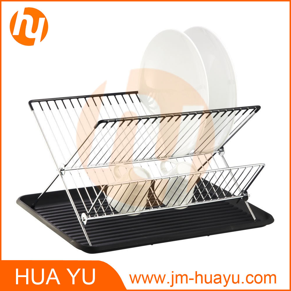 Foldable Chrome Finish Dish Rack