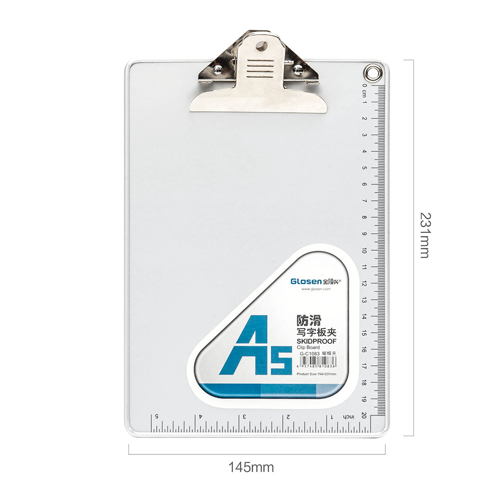 Aluminum A5 Clipboard with Rulings Silver Color Butterfly Clip