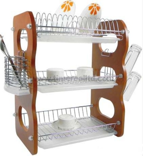 Kitchenware Metal Wire Dish Drainer Rack 3 Layers