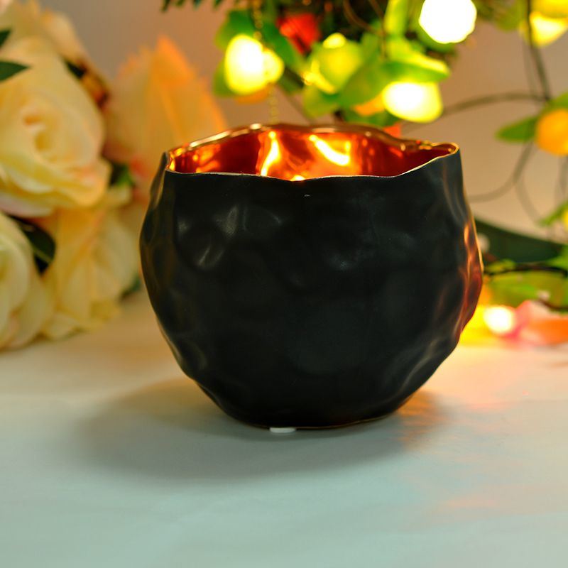 Black Glazing Votive Candle Holder Factory Wholesale