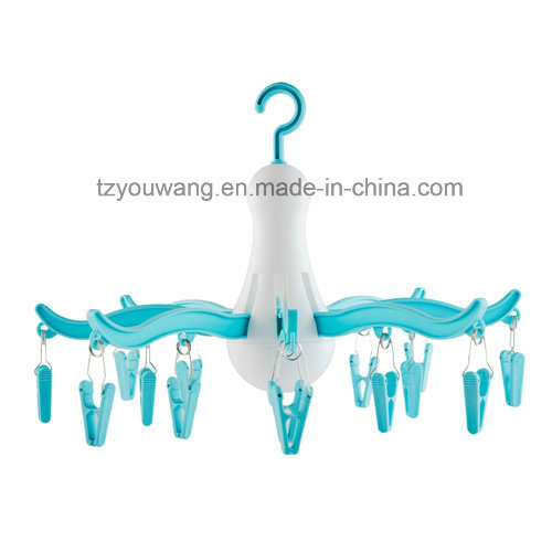 Plastic Folding Underwear Hanger with 16 Clips (Dia. 41 cm)