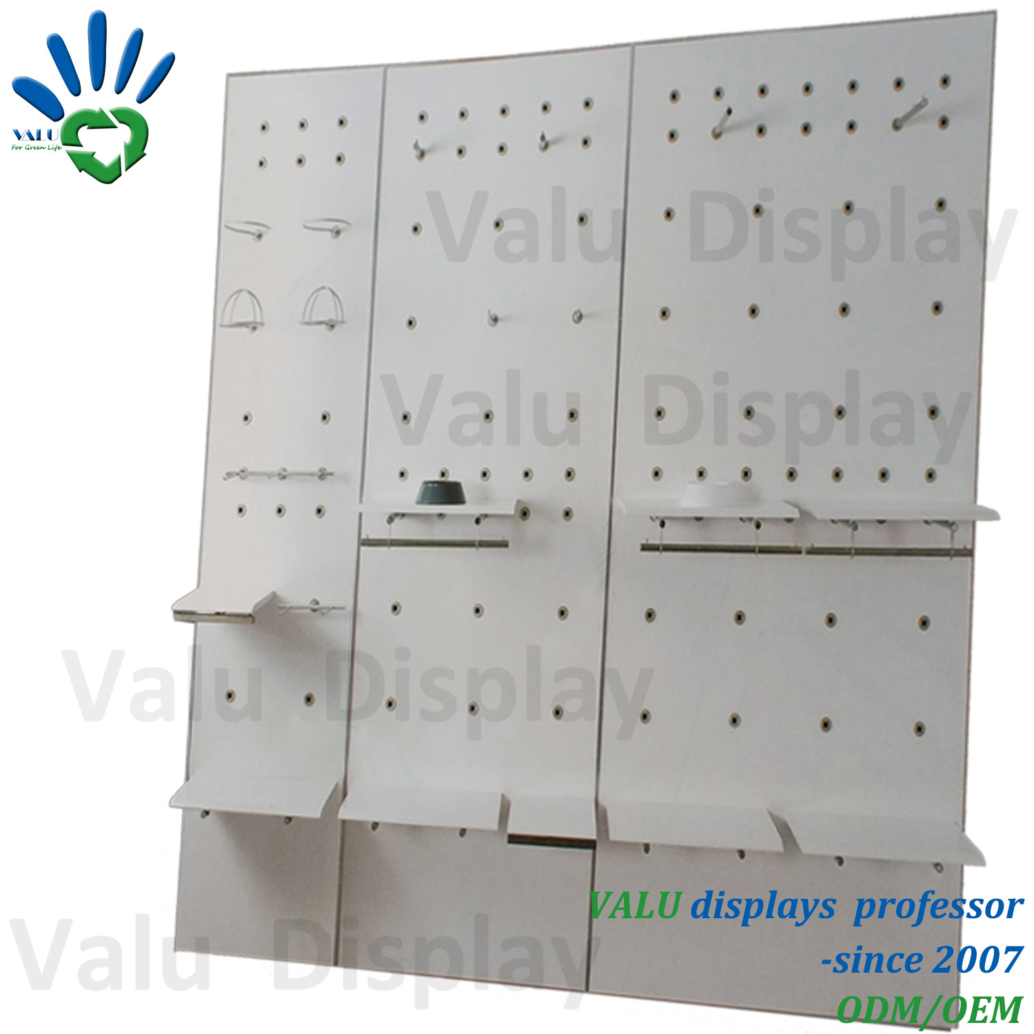 Metal Wall Display Rack, Slatwall, Wall Unit, Slat Wall Unit with Shelves for Retail Store