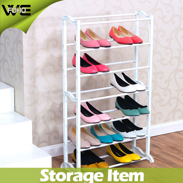 DIY White Assemble Plastic Waterproof Shoe Rack for Living Room