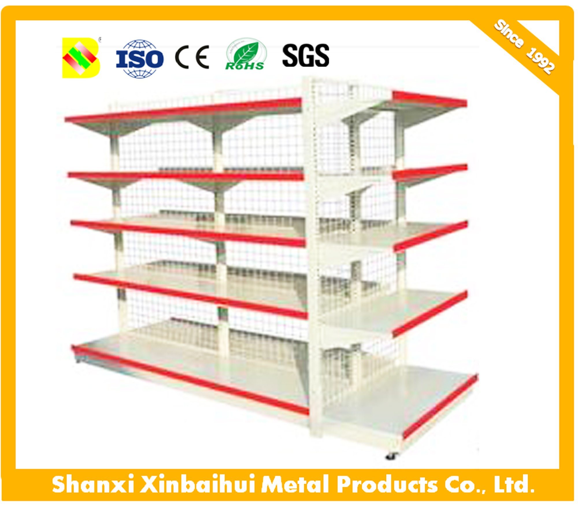 Supermarket Gondola Shelving, Steel Shelves Used to Market, Supermarket Rack Display