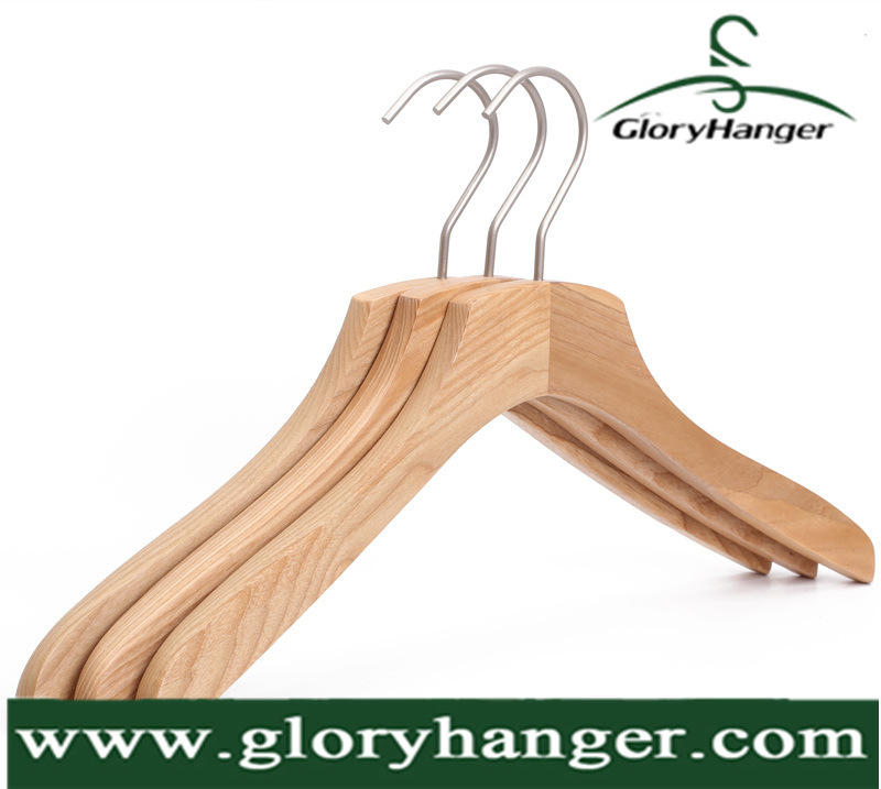 Untreated Nature Wood Suit Hanger for Clothing Display