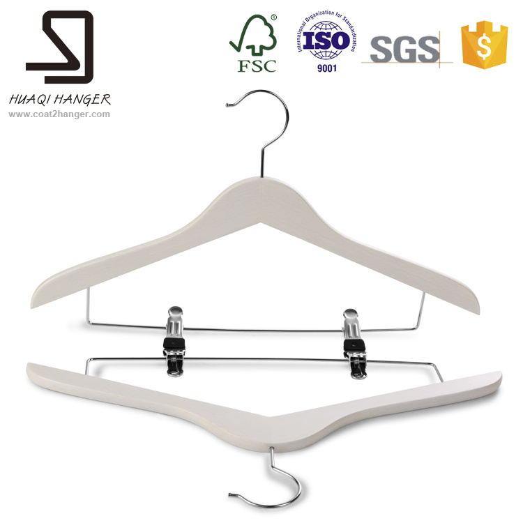 Fashionable Wooden Hanger, Clothes Hanger with Clips