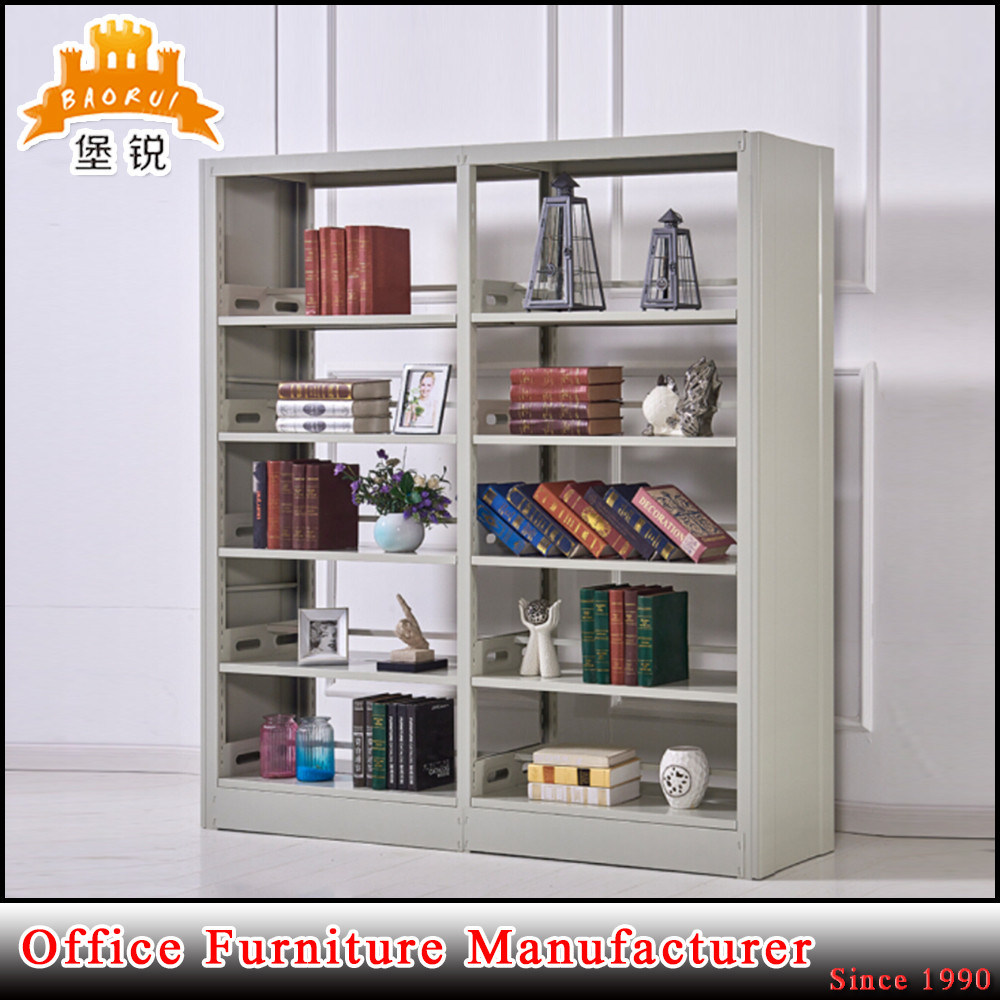 Library Book Furniture Double Side Face Steel Bookshelves Rack Jas-064