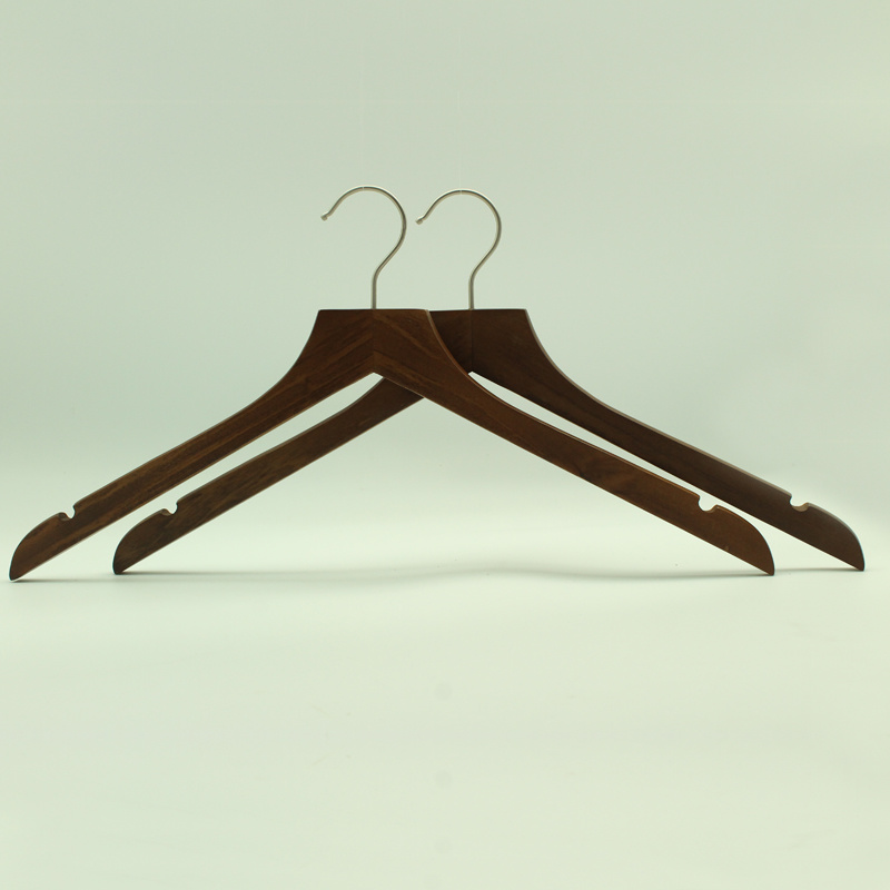 Yeelin Mahogany Wooden Hanger with Notch on Side