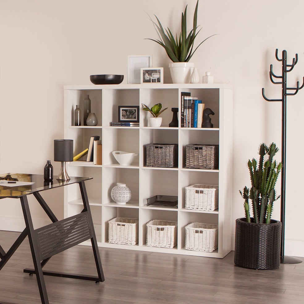 White Color Modern Style Wood Material Bookshelf