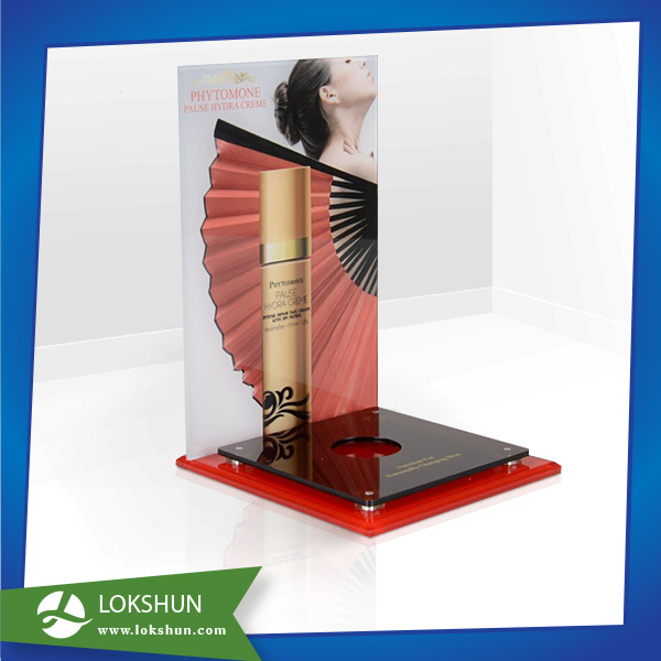 Custom Acrylic Cosmetics Display, Plexi L-Shape Make-up Display