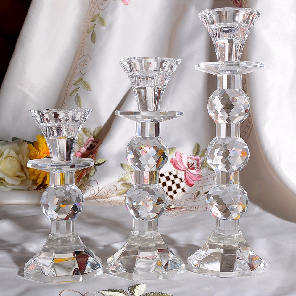 Decor Pillar Candlestick Holder Dining House Accessory 3PCS