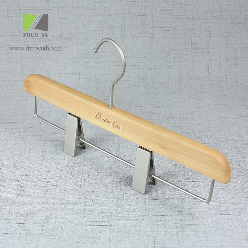 Natural Color Lotus Wood Bottom Hanger for Garment Factory