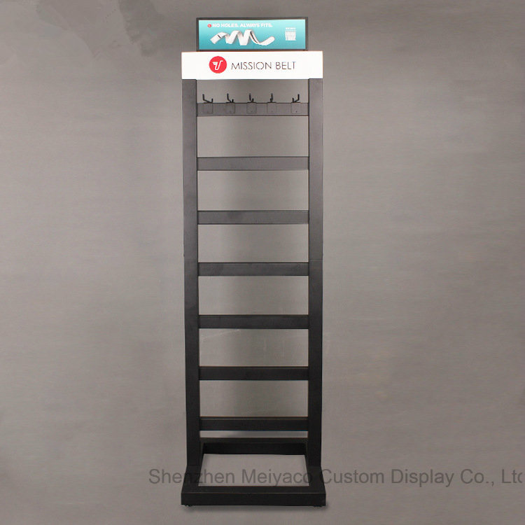 Factory Customized Floor Standing Leather Belt Iron Display Rack