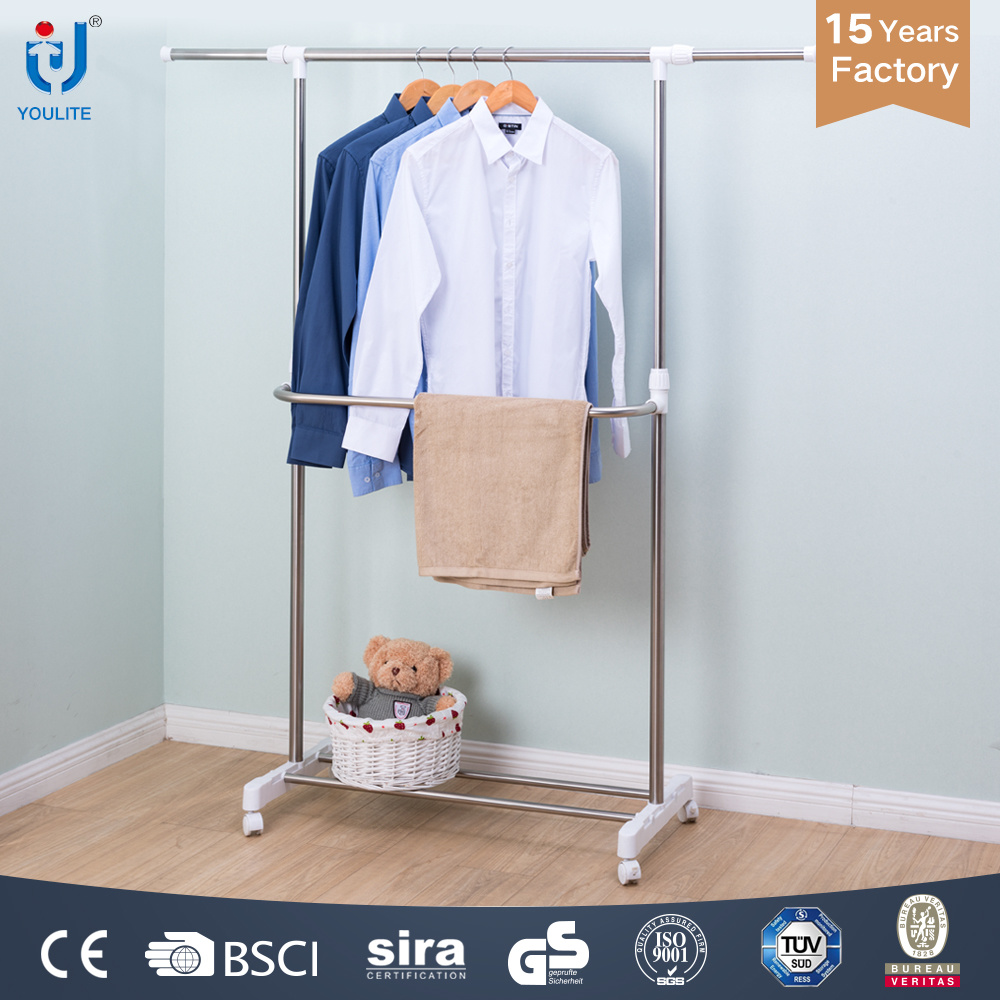 Stable Single Pole Clothes Hanger for Coat and Towel
