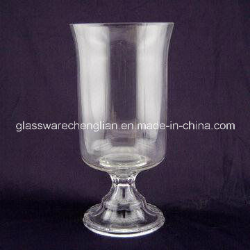 Clear Hurricane Glass Candle Holder with Pedestal (ZT-050)