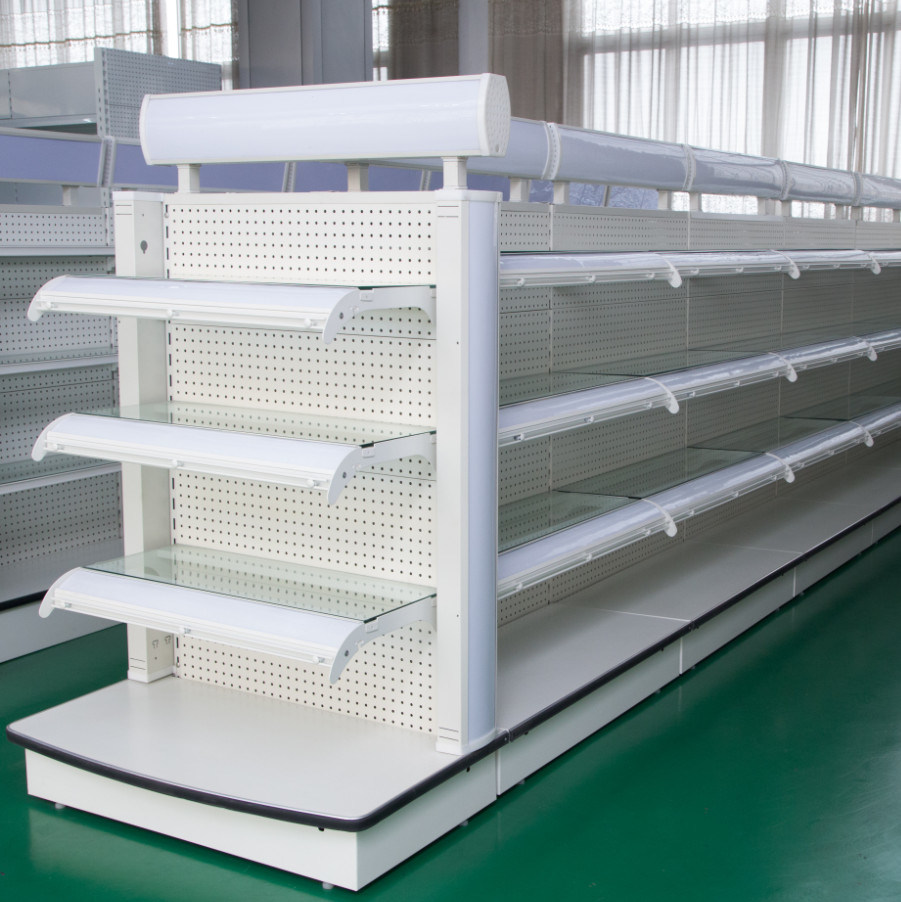 Cosmetic Store Display Glass Supermarket Shelf