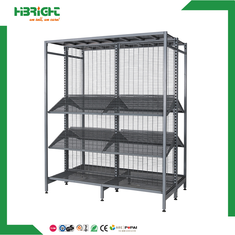 Powder Coating Metal Peforated Supermarket Standard Shelving