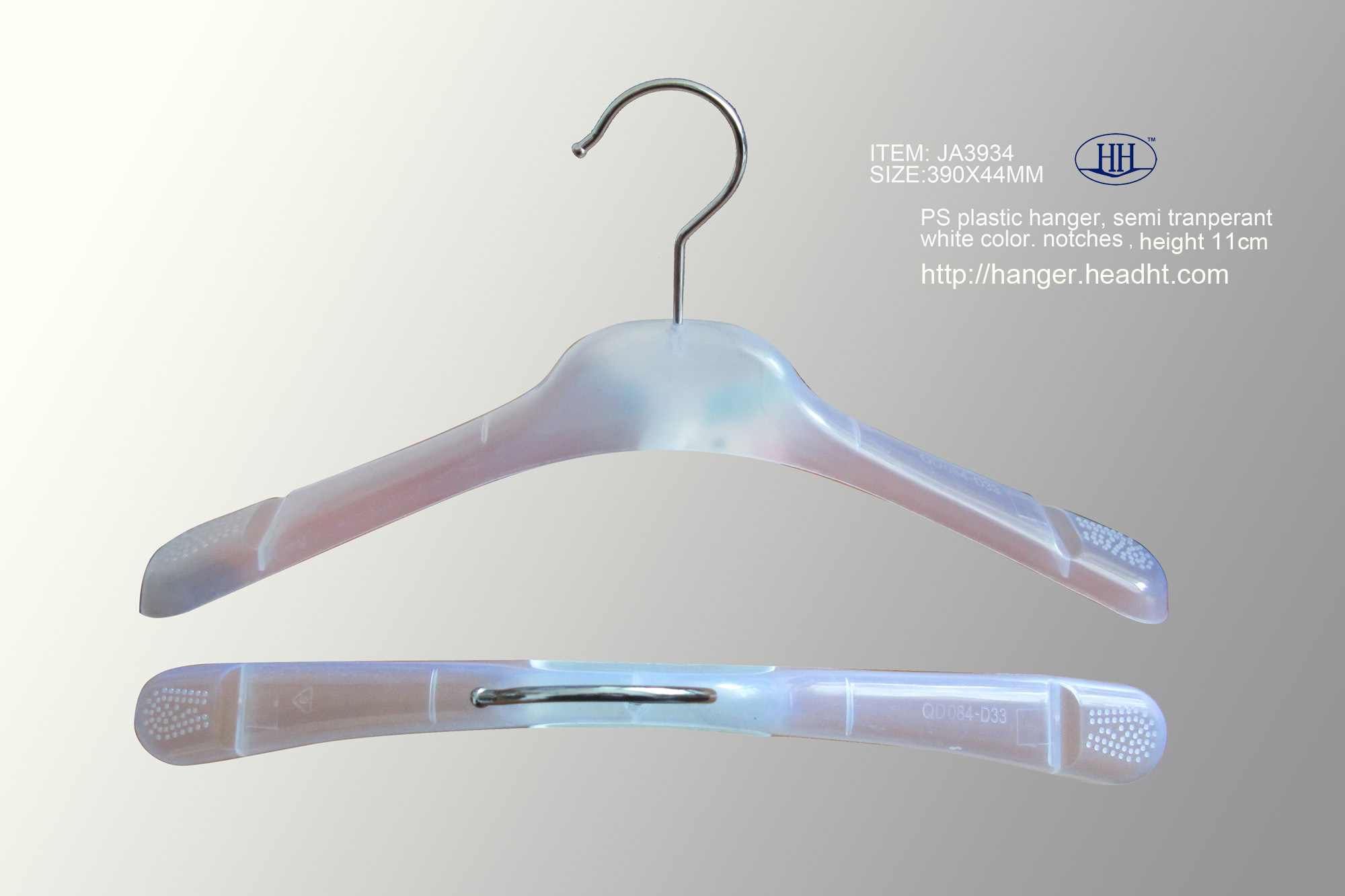 Popular Plastic Hanger, Jacket Hanger with Notches, Hanger for Super Market