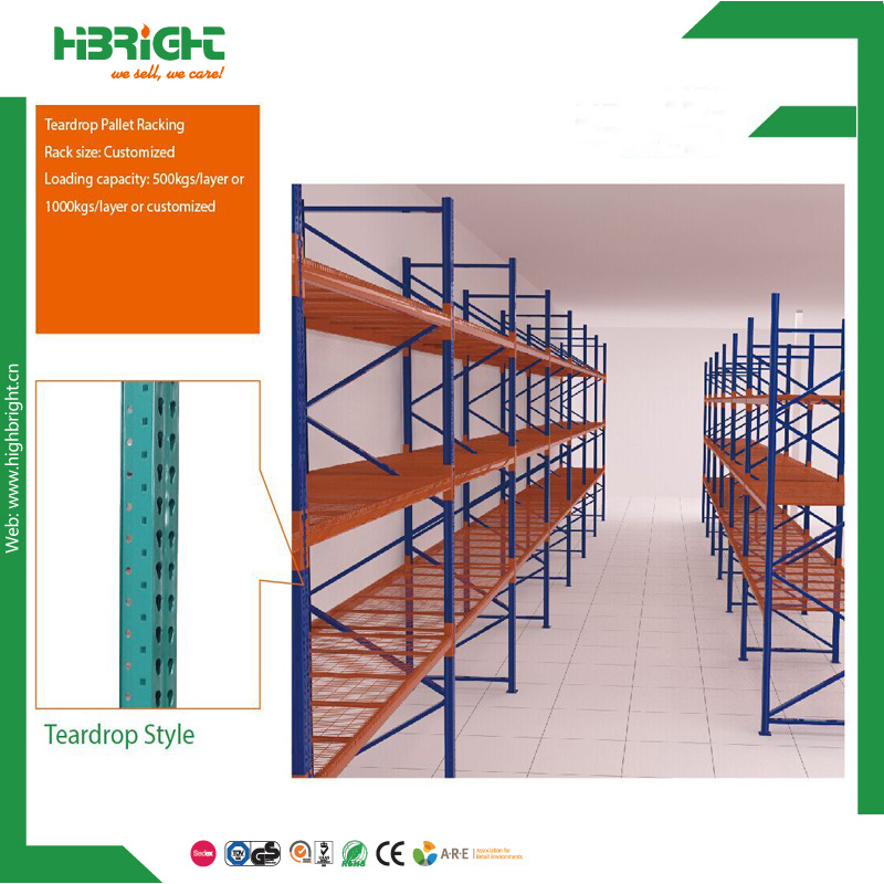 Supermarket Tear Drop Heavy Duty Warehouse Pallet Racking