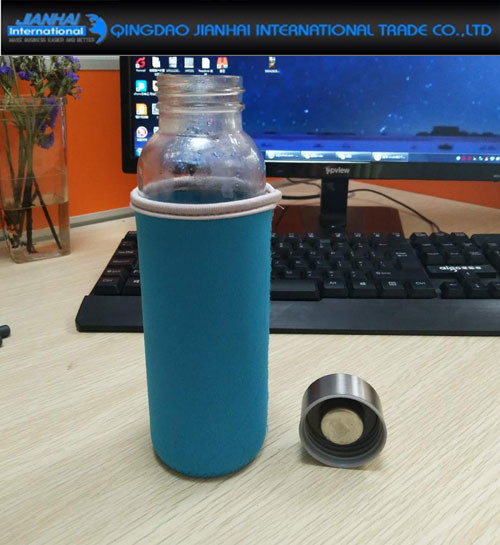 360ml Wholesale Glass Bottle for Water with Cap and Cover