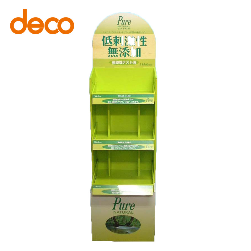 Cardboard Paper Floor Display Rack for Cosmetics Retail