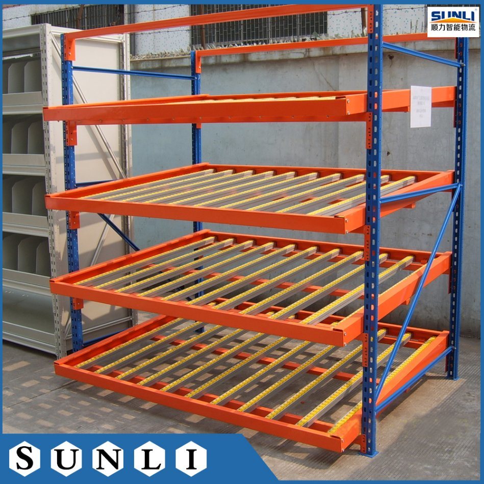 Steel Roller Warehouse Self Slide Carton Flow Storage Rack