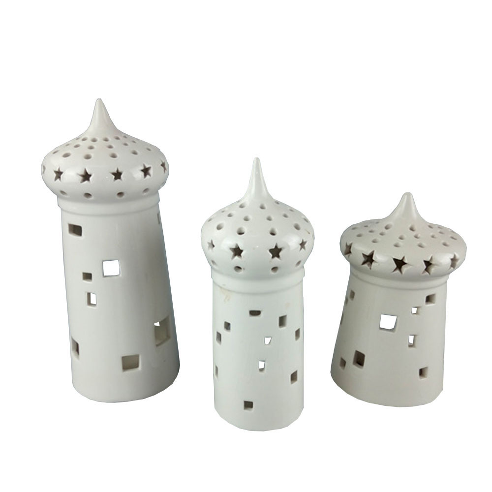 House Shape Ceramic Candle Holder for Islam Decoration