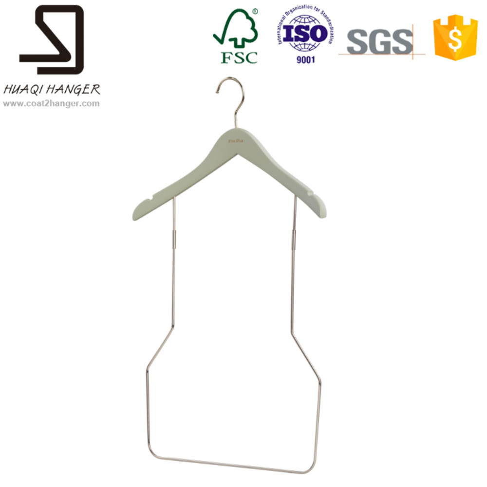 Hot Sale Light Green Lotus Wood Swimwear Hangers with Big Metal Bar (40cm)