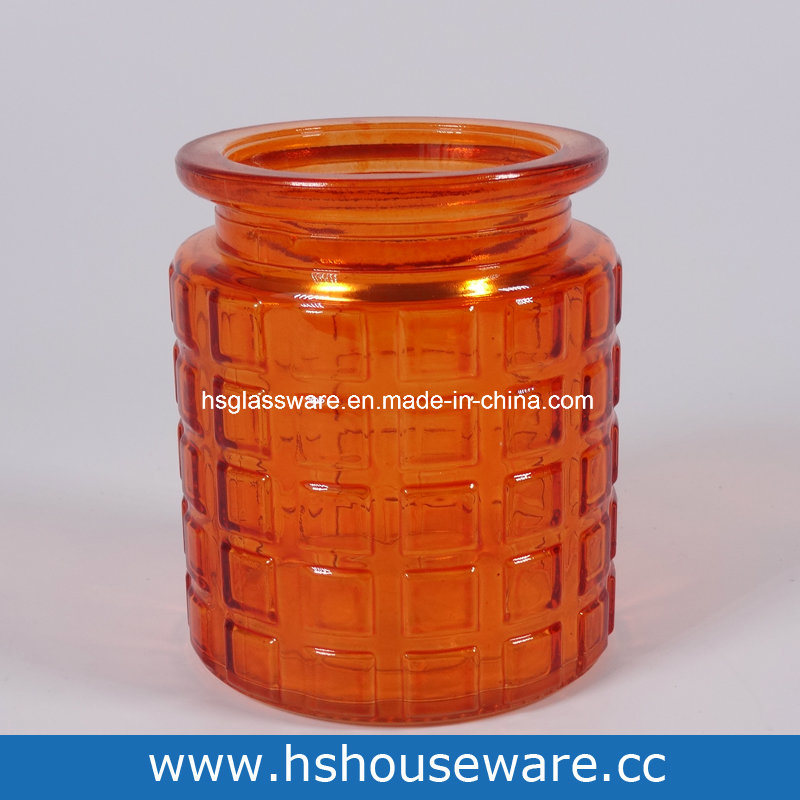 Orange Glass Candleholder