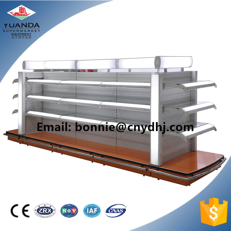 Tegometall Style Supermarket Gondola Display Shelf with Light Box