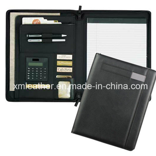 PU Leather Bound Document Holder Portfolio Folders with Calculator