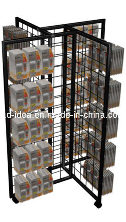 4 Sides Wire Mesh Display Rack & Gridwall Display Stand